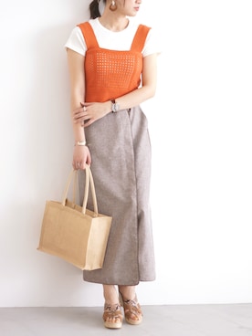 「MODE KAORI（モードカオリ）のアイテム」を使った、MODE KAORIさん（レディース・163cm）の夏コーディネート