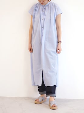 「シャツワンピ」｜MODE KAORIさん（レディース・163cm）の春コーディネート