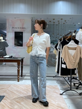 「CAPRICIEUX LE'MAGE（カプリシューレマージュ）のワイドスクエアボストンバッグ（ショルダーバッグ、イエロー系）」を使った、yuppy_lemage🍊さん（レディース・160cm）の夏コーディネート