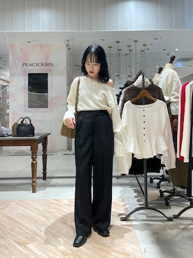 「CAPRICIEUX LE'MAGE（カプリシューレマージュ）のリップチャーム3ROOMボストン（ボストンバッグ、ベージュ系）」を使った、yuppy_lemage🍊さん（レディース・160cm）の秋コーディネート