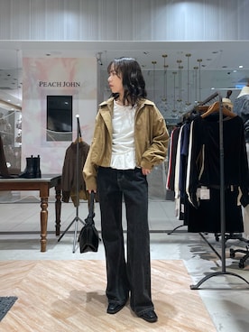「CAPRICIEUX LE'MAGE（カプリシューレマージュ）のロールハンドルバッグ（ショルダーバッグ、ブラック系）」を使った、yuppy_lemage🍊さん（レディース・160cm）の秋コーディネート