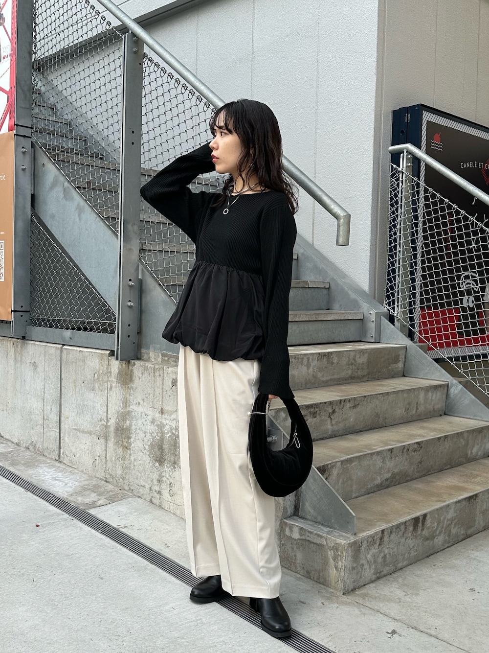 CAPRICIEUX LE'MAGE　ニットドッキングバルーンチュニック CAPRICIEUX LE'MAGE（カプリシューレマージュ）の「ニット