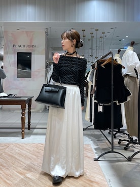 「CAPRICIEUX LE'MAGE（カプリシューレマージュ）のターンロック2ルームバッグ（ショルダーバッグ、ブラック系）」を使った、yuppy_lemage🍊さん（レディース・160cm）の夏コーディネート