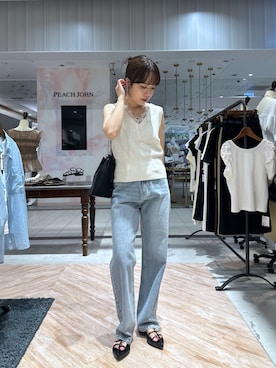 「CAPRICIEUX LE'MAGE（カプリシューレマージュ）のバケットチェーンバッグ（ショルダーバッグ、ブラック系）」を使った、yuppy_lemage🍊さん（レディース・160cm）の夏コーディネート