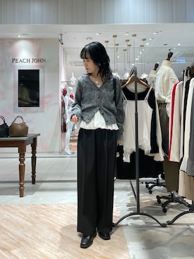 「CAPRICIEUX LE'MAGE（カプリシューレマージュ）のロールハンドルバッグ（ショルダーバッグ、ブラック系）」を使った、yuppy_lemage🍊さん（レディース・160cm）の秋コーディネート