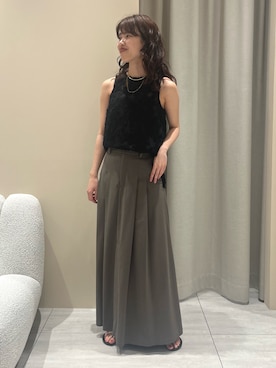 「タックスカート」｜SAYAKAさん（レディース・165cm）の夏コーディネート