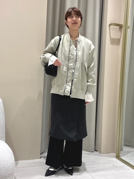 「アイテム（ブルゾン）」を使った、SAYAKAさん（レディース・165cm）の秋コーディネート