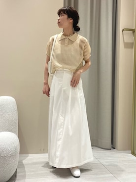 「アイテム（ニット/セーター）」を使った、SAYAKAさん（レディース・165cm）の夏コーディネート