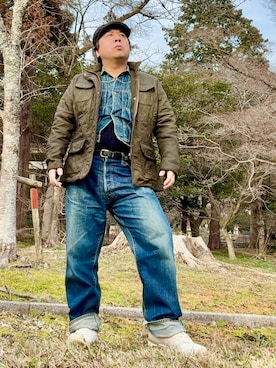 「ASICS（アシックス）のアイテム」を使った、Nitakさん（メンズ・164cm）の冬コーディネート