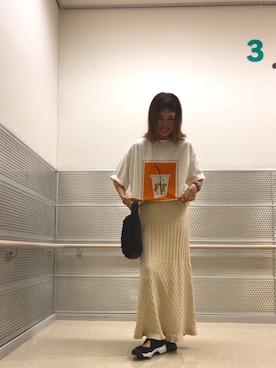 「VACANCY（ヴァカンシー）のアイテム（Tシャツ/カットソー）」を使った、cbさん（レディース・159cm）の夏コーディネート