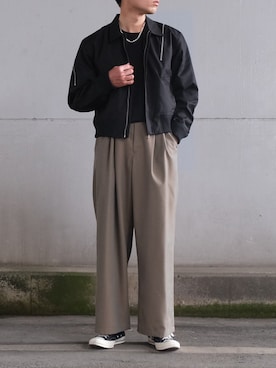 「CREARE -LINO-（クレアーレリノ）のアイテム（ブルゾン）」を使った、ざっきーさん（メンズ・178cm）の春コーディネート