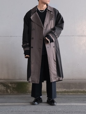 「stein（シュタイン）のアイテム（スウェット）」を使った、ざっきーさん（メンズ・178cm）の冬コーディネート
