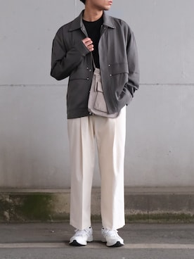 「CREARE -LINO-（クレアーレリノ）のアイテム（ブルゾン）」を使った、ざっきーさん（メンズ・178cm）の秋コーディネート