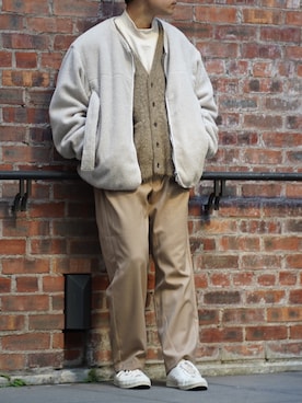 「stein（シュタイン）のアイテム（ブルゾン）」を使った、ざっきーさん（メンズ・178cm）の冬コーディネート