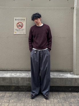 「アイテム（トップス）」を使った、taichiさん（メンズ・185cm）の秋コーディネート