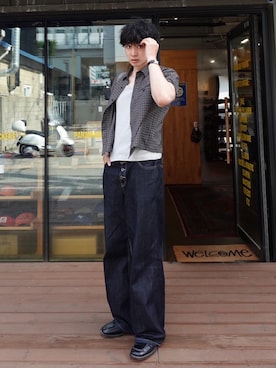 「Regen Glanz（レーゲングランツ）のアイテム」を使った、taichiさん（メンズ・185cm）の夏コーディネート