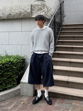 「アイテム（ニット/セーター）」を使った、taichiさん（メンズ・185cm）の秋コーディネート