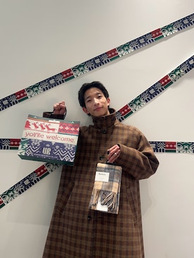 「アイテム（ステンカラーコート）」を使った、yumaさん（メンズ・170cm）の秋コーディネート