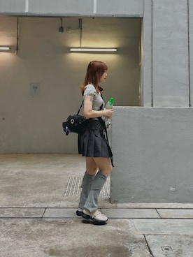 「アイテム（ヘッドフォン/イヤホン）」を使った、Ellen Wongさん（レディース・160cm）の夏コーディネート