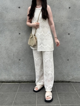 「WILLFULLY（ウィルフリー）のアイテム（その他パンツ）」を使った、yumikoさん（レディース・158cm）の夏コーディネート