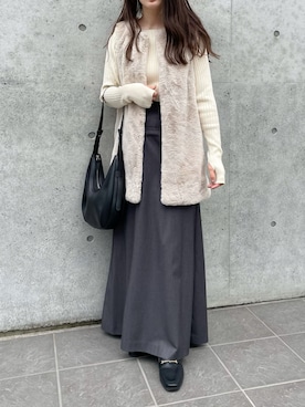 「アイテム（ベスト）」を使った、yumikoさん（レディース・158cm）の秋コーディネート