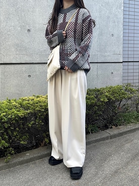 「sakishimatokyo（サキシマトーキョー）のアイテム（ニット/セーター）」を使った、yumikoさん（レディース・158cm）の秋コーディネート