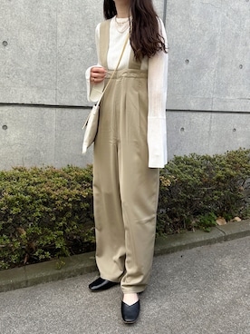 「select MOCA by son（セレクトモカバイソン）のアイテム（オールインワン・サロペット）」を使った、yumikoさん（レディース・158cm）の春コーディネート