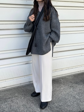 「CLANE（クラネ）のCLANE/クラネ/TRAPEZES WIDE TOTE（トートバッグ）」を使った、yumikoさん（レディース・158cm）の冬コーディネート
