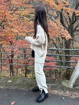 「CHAROL（シャロル）のアイテム」を使った、yumikoさん（レディース・158cm）の秋コーディネート