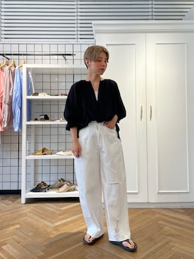 「アイテム（デニムパンツ）」を使った、RANAさん（レディース・156cm）の夏コーディネート