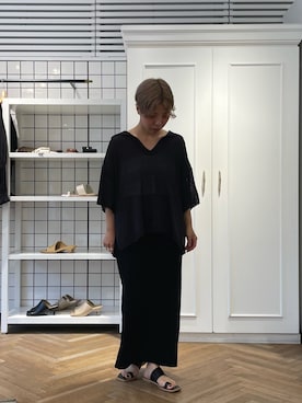 「アイテム（ニット/セーター）」を使った、RANAさん（レディース・156cm）の夏コーディネート