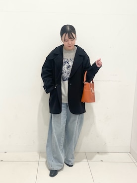 「KBF（ケイビーエフ）のアイテム（ステンカラーコート）」を使った、nanaさん（レディース・160cm）の秋コーディネート