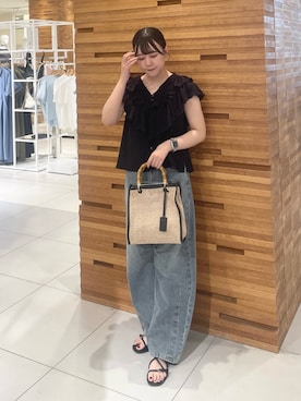 「RODE SKO（ロデスコ）のアイテム（バッグ）」を使った、nanaさん（レディース・162cm）の春コーディネート