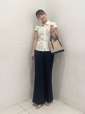 「RODE SKO（ロデスコ）のクリアカラーグルカサンダル（サンダル、その他）」を使った、nanaさん（レディース・162cm）の夏コーディネート