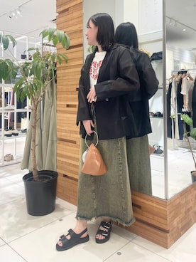「やや暑い」｜「アイテム（ジャケット/アウター）」を使った、nanaさん（レディース・162cm）の春コーディネート