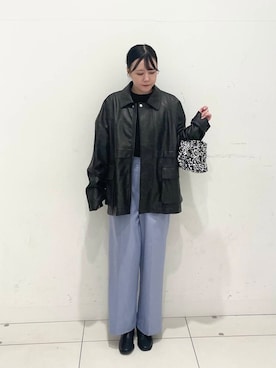 「アイテム（カバーオール）」を使った、nanaさん（レディース・162cm）の冬コーディネート