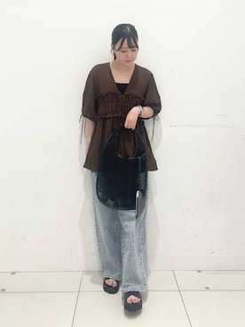 「やや暑い」｜nanaさん（レディース・162cm）の夏コーディネート
