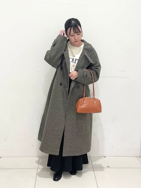 「アイテム（ステンカラーコート）」を使った、nanaさん（レディース・162cm）の秋コーディネート