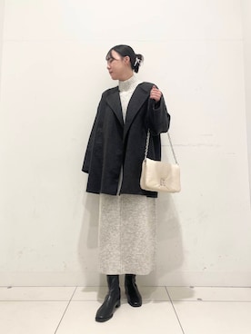 「アイテム（ノーカラーコート）」を使った、nanaさん（レディース・162cm）の秋コーディネート
