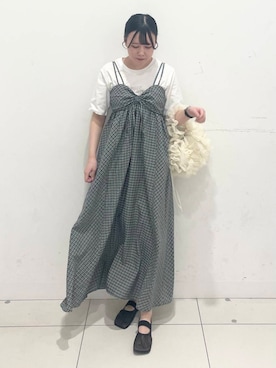 「やや暑い」｜「アイテム（ワンピース/ドレス）」を使った、nanaさん（レディース・162cm）の春コーディネート