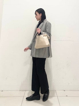 「SENSE OF PLACE by URBAN RESEARCH（センスオブプレイスバイアーバンリサーチ）の『セットアップ対応』 ダブルテーラードジャケット（その他アウター）」を使った、nanaさん（レディース・160cm）の春コーディネート