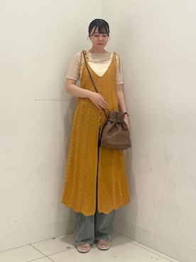 「RODE SKO（ロデスコ）のクリアカラーグルカサンダル（サンダル、その他）」を使った、nanaさん（レディース・162cm）の夏コーディネート