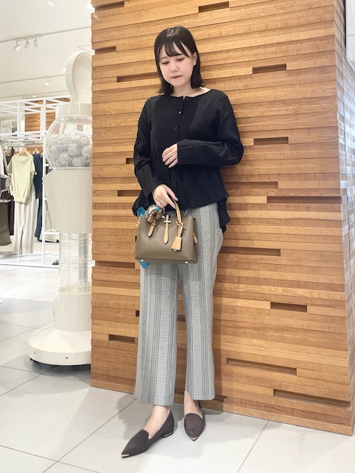 セール】フロッキードットウエストギャザーブラウス（シャツ/ブラウス