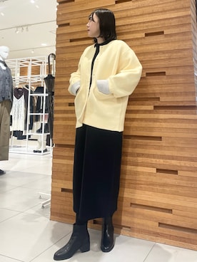 「アイテム（テーラードジャケット、イエロー系）」を使った、nanaさん（レディース・162cm）の秋コーディネート