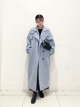 「KBF（ケイビーエフ）のアイテム（ステンカラーコート）」を使った、nanaさん（レディース・160cm）の秋コーディネート
