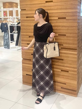 「アイテム（スカート、ブラウン系）」を使った、nanaさん（レディース・162cm）の夏コーディネート