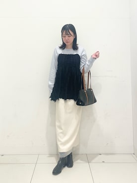 「SENSE OF PLACE by URBAN RESEARCH（センスオブプレイスバイアーバンリサーチ）のジャガードドッキングセーター（ニット/セーター）」を使った、nanaさん（レディース・160cm）の冬コーディネート