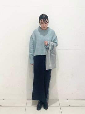 「冬の差し色コーデ」｜nanaさん（レディース・162cm）の冬コーディネート