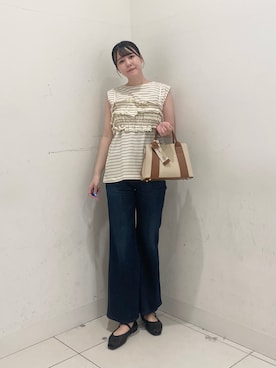 「RODE SKO（ロデスコ）のアイテム」を使った、nanaさん（レディース・162cm）の夏コーディネート