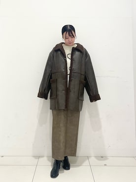 「リバーシブル」｜「アイテム（スウェット）」を使った、nanaさん（レディース・160cm）の秋コーディネート